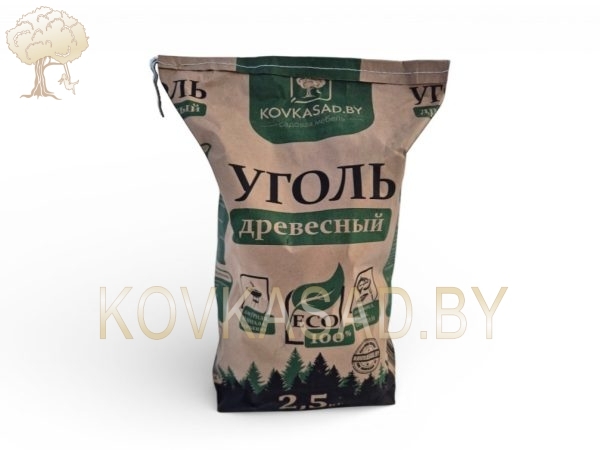 Уголь древесный, в бумажном мешке, 2.5 кг